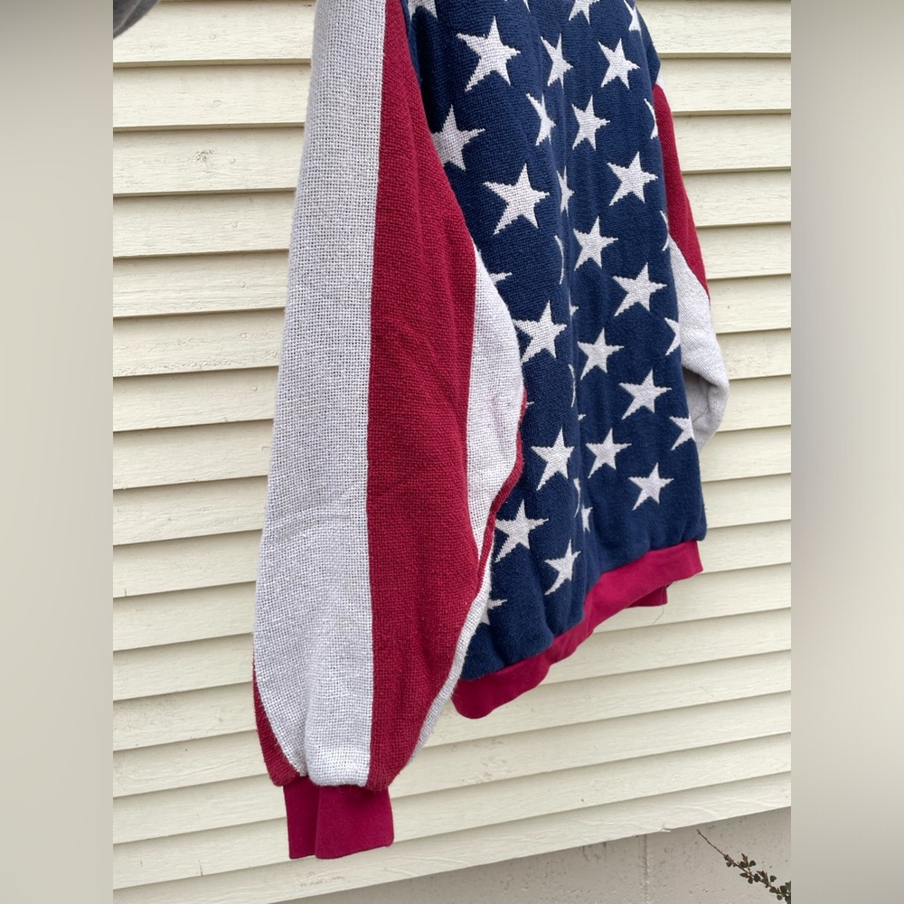 VTG Sugar Street Weavers American Flag Knit Sweater Cotton Vintage - Picture 2 of 10